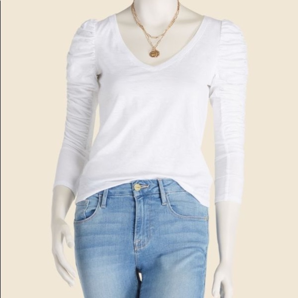 Nation LTD - Kristen Ruched Sleeve V Neck